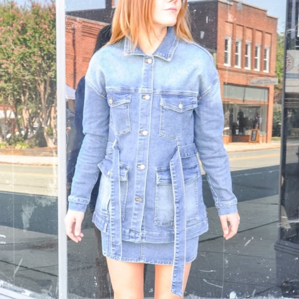 NWT denim trench coat